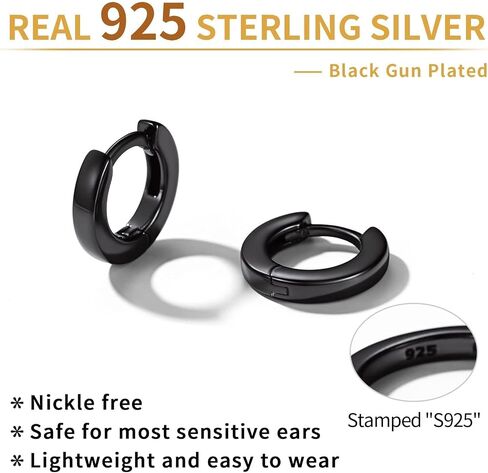 ChicSilver 925 Sterling Silver Small Hoop Earrings for Women Huggie Earrings Hypoallergenic Tiny Cartilage Hoop Earrings (6mm/8mm/10mm/12mm) in Saudi Arabia