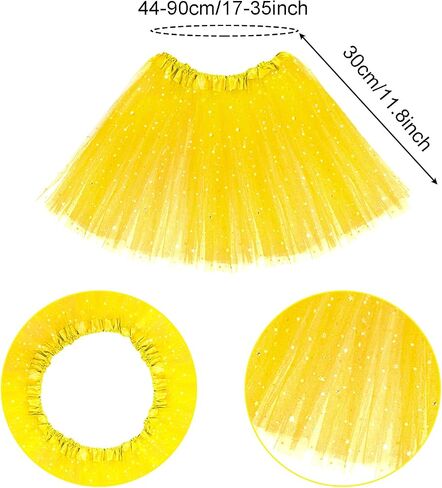 80s Girls Tutu Costume Accessories Sparkle StarTutu Sunglasses Ponytail Headband Necklace Halloween Mardi Gras in Saudi Arabia