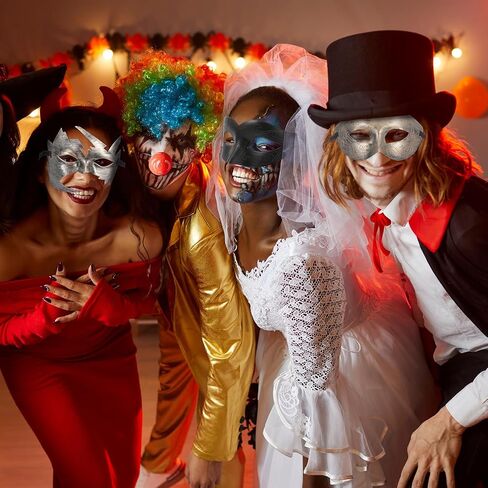 Chivao 60 Pcs Masquerade Masks for Women Men Couple Bulk Venetian Mask Vintage Antique Adult Face Halloween Costumes Party in Saudi Arabia