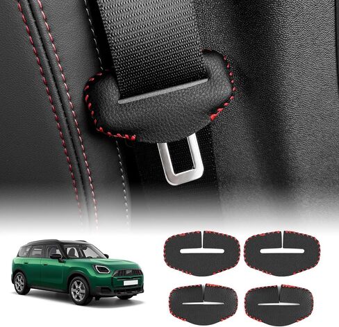 KUNGKIC For 2024 2025 Mustang Car Safety Belt Buckle Covers Seat Belt Clips Cover Anti-Scratch Seat Belt Buckle Protector Car Interior Accessories (PU) in Saudi Arabia