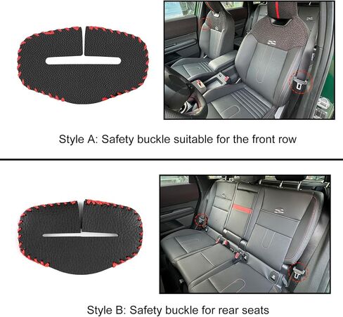 KUNGKIC For 2024 2025 Mustang Car Safety Belt Buckle Covers Seat Belt Clips Cover Anti-Scratch Seat Belt Buckle Protector Car Interior Accessories (PU) in Saudi Arabia