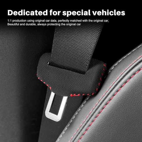 KUNGKIC For 2024 2025 Mustang Car Safety Belt Buckle Covers Seat Belt Clips Cover Anti-Scratch Seat Belt Buckle Protector Car Interior Accessories (PU) in Saudi Arabia