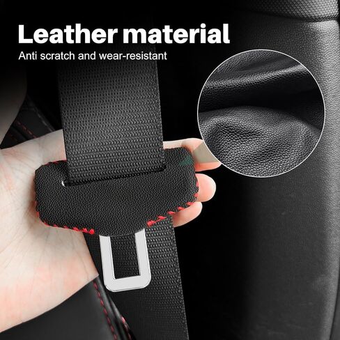 KUNGKIC For 2024 2025 Mustang Car Safety Belt Buckle Covers Seat Belt Clips Cover Anti-Scratch Seat Belt Buckle Protector Car Interior Accessories (PU) in Saudi Arabia