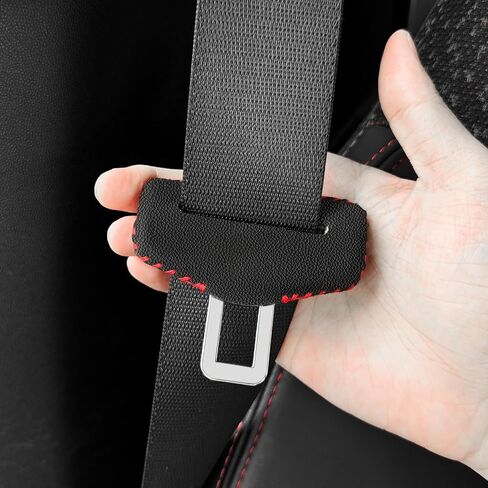KUNGKIC For 2024 2025 Mustang Car Safety Belt Buckle Covers Seat Belt Clips Cover Anti-Scratch Seat Belt Buckle Protector Car Interior Accessories (PU) in Saudi Arabia