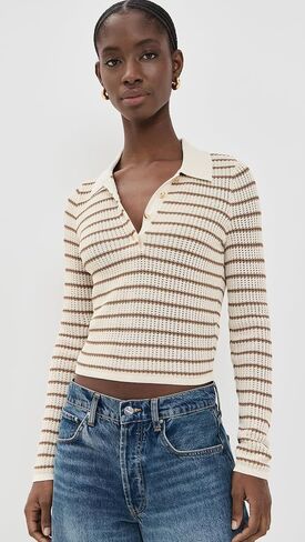 Rag & Bone Women's Viola Stripe Polo Sweater in Kuwait