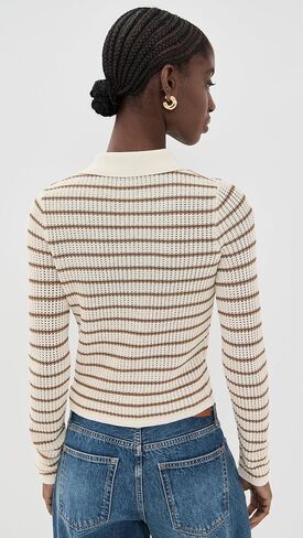 Rag & Bone Women's Viola Stripe Polo Sweater in Kuwait