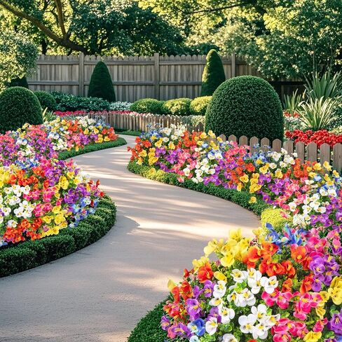 16 Bundles Artificial Flowers for Outdoors Decoration, Fake Pansy Flowers UV Resistant Silk Faux Pansies Spring Plants for Outside Planter Window Box Front Door Yard Home Decor, Mixed Colors in Saudi Arabia