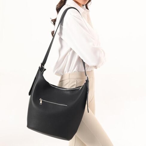 Hobo Crossbody Bags Leather Shoulder Bag Casual Work Handbags 2025 Trendy with Adjustable Strap in Kuwait