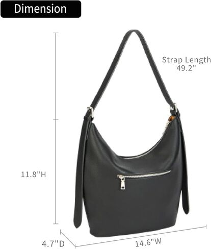 Hobo Crossbody Bags Leather Shoulder Bag Casual Work Handbags 2025 Trendy with Adjustable Strap in Kuwait