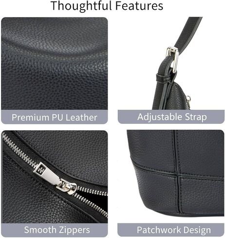 Hobo Crossbody Bags Leather Shoulder Bag Casual Work Handbags 2025 Trendy with Adjustable Strap in Kuwait