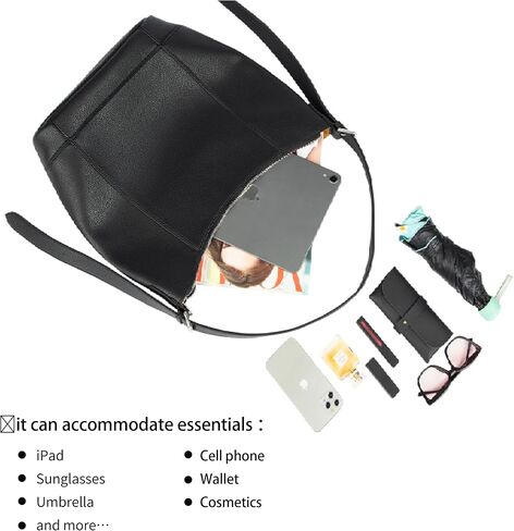 Hobo Crossbody Bags Leather Shoulder Bag Casual Work Handbags 2025 Trendy with Adjustable Strap in Kuwait