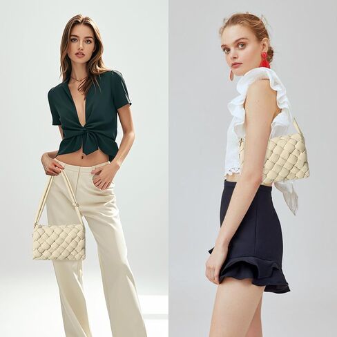 NAARIIAN Puffer Crossbody Bag for Women Lightweight Quilted Puffer Shoulder Bags with Adjustable Strap Puffy Woven Purse in Kuwait