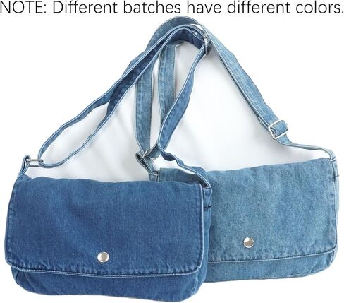 حقيبة Yunzh Denim Hobo ، نمط غير رسمي خفيف الوزن الكلاسيكي الرجعية المتسوق محفظة الكتف حقيبة مراسلة حقيبة اليد in Kuwait