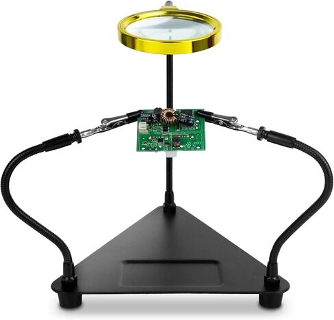 Helping Hands Soldering Station with 3X Magnifying Glass with light, 4 Flexible Helping Hand Arms Magnifier and Third Hand Soldering Tool for Electronic Repair Soldering Jewelry Crafts in Saudi Arabia