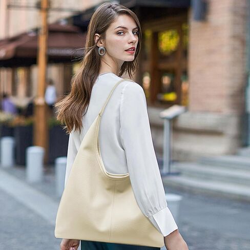 Leather Hobo Bags for Women Slouchy Tote Bag Retro PU Leather Purse Soft Shoulder Handbags Large Work Tote Bag 2pcs in Kuwait