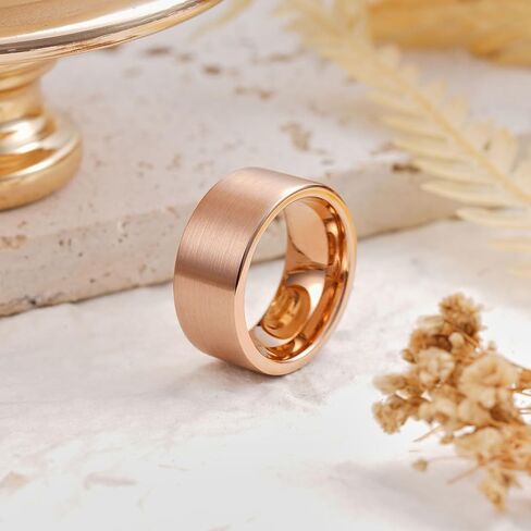 سيل King Basic Gold/Rose Gold/Brown Plated Tungsten Band for Men/Women ، 2mm/4mm/6mm/8mm/10mm/12mm Width Band Rings ، Pipe Cut Matte Finish Band Band Band Fit Fit Fit in Saudi Arabia