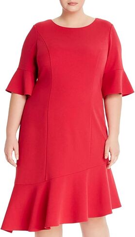 Adrianna Papell Women's Knit Crepe Ruffle Midi Dress in Saudi Arabia