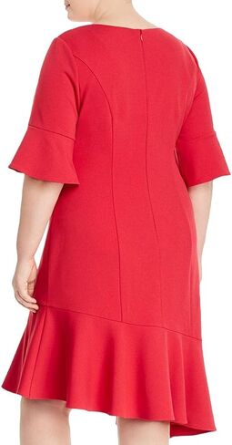 Adrianna Papell Women's Knit Crepe Ruffle Midi Dress in Saudi Arabia