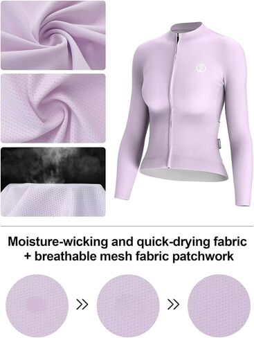 INBIKE Cycling Jersey Women Long Sleeve, Breathable Bike Shirts with Pockets, Bicycle Clothing for Road Biking Riding in Saudi Arabia