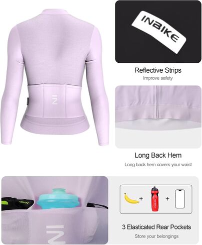 INBIKE Cycling Jersey Women Long Sleeve, Breathable Bike Shirts with Pockets, Bicycle Clothing for Road Biking Riding in Saudi Arabia