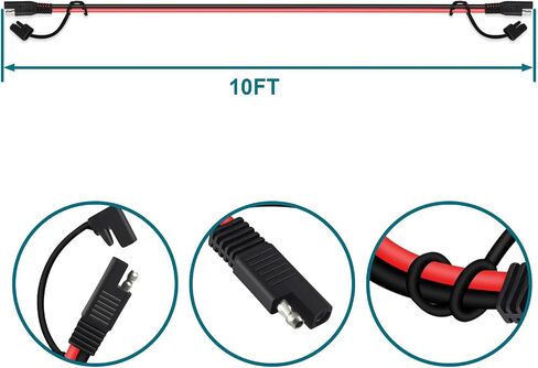 كابل تمديد SAE، موصل بطارية 4FT 10AWG SAE، من MENTBERY in Kuwait