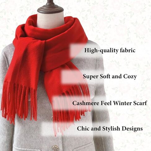 ZMC Long Blanket Scarf, Winter Shawl Cashmere Feel Travel Wrap Evening Warm Shawl Wrap for Women & Men in Saudi Arabia