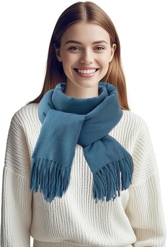 ZMC Long Blanket Scarf, Winter Shawl Cashmere Feel Travel Wrap Evening Warm Shawl Wrap for Women & Men in Saudi Arabia