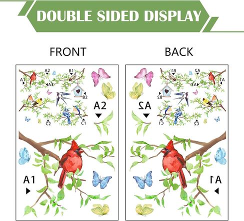 Yovkky Spring Summer Birds Branches Window Clings 4 Sheets, Cardinal Bluebird Swallow Goldfinch Chickadee Robin Stickers Decals Decor, Green Leaves Butterfly Birdhouse Home Kitchen Decorations in Saudi Arabia