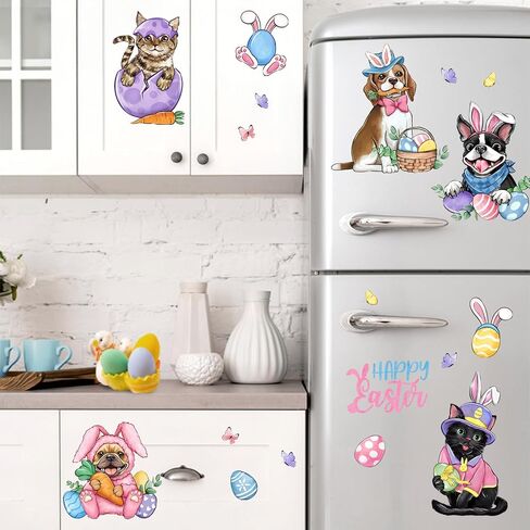 Yovkky Spring Summer Birds Branches Window Clings 4 Sheets, Cardinal Bluebird Swallow Goldfinch Chickadee Robin Stickers Decals Decor, Green Leaves Butterfly Birdhouse Home Kitchen Decorations in Saudi Arabia