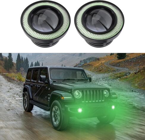 2PCS Angel Eye Halo Fog Lights for Cars, Universal Fog Lights, 2.5'' COB LED Super Bright High Power Fog Angel Eye Projector with Halo Rings, Daytime Light DRL Car Driving Bulbs Fit Car (Purple) in Kuwait