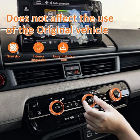 Auovo A/C Control Volume Knob Tune Knob Covers Compatible with Honda Pilot 2023 2024 Accessories Center Console Switch Knob Button Cover Trim Car Interior Trim Decorations(Orange) in Kuwait