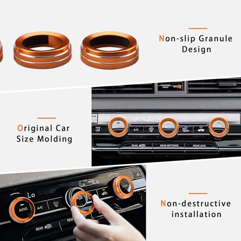 Auovo A/C Control Volume Knob Tune Knob Covers Compatible with Honda Pilot 2023 2024 Accessories Center Console Switch Knob Button Cover Trim Car Interior Trim Decorations(Orange) in Kuwait