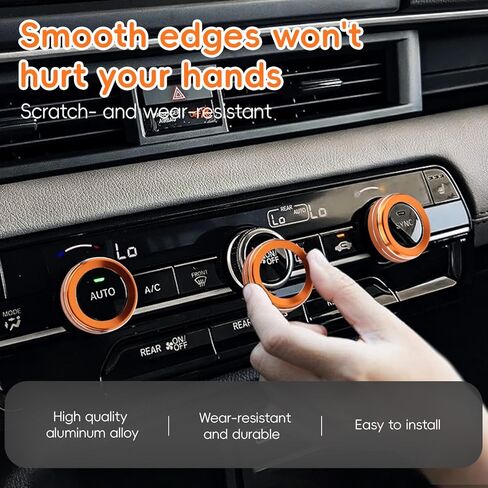 Auovo A/C Control Volume Knob Tune Knob Covers Compatible with Honda Pilot 2023 2024 Accessories Center Console Switch Knob Button Cover Trim Car Interior Trim Decorations(Orange) in Kuwait