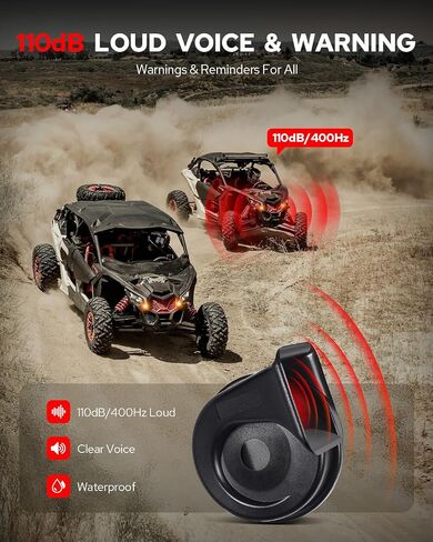 Benlari UTV ATV Turn Signal Kit - Upgraded Switchable Amber/White LED Light, Brighter Smoked Prism Lamp Shell & Louder 110DB Horn - Universal Turn Signal Kit for UTV ATV (2-seater / 4-seater) in Saudi Arabia