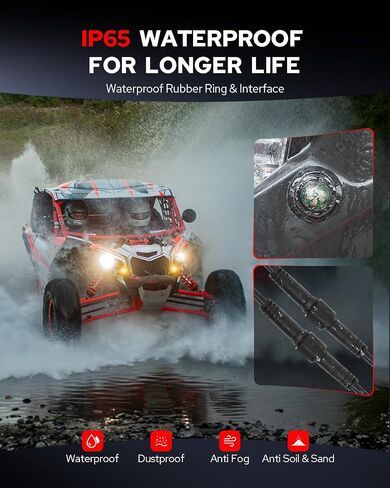 Benlari UTV ATV Turn Signal Kit - Upgraded Switchable Amber/White LED Light, Brighter Smoked Prism Lamp Shell & Louder 110DB Horn - Universal Turn Signal Kit for UTV ATV (2-seater / 4-seater) in Saudi Arabia