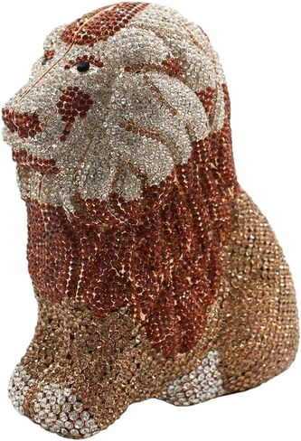 Women's Mini Lion Evening Clutch Bags Rhinestone Purse Wedding Party Prom Crystal Handbags in Kuwait