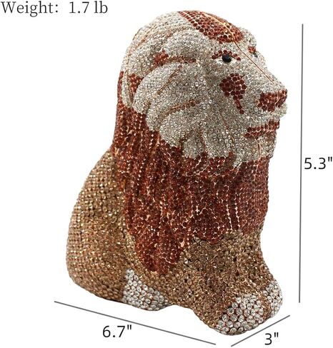 Women's Mini Lion Evening Clutch Bags Rhinestone Purse Wedding Party Prom Crystal Handbags in Kuwait