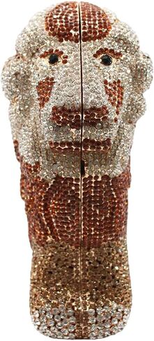 Women's Mini Lion Evening Clutch Bags Rhinestone Purse Wedding Party Prom Crystal Handbags in Kuwait