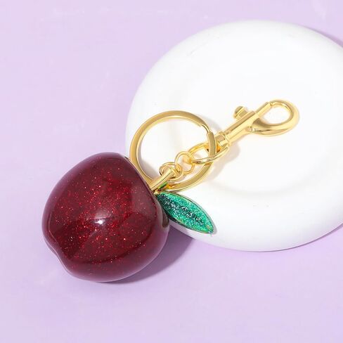Fruit Bag Charm Keychain - Gold Key Chain, Cute Purse Handbags Accessories - Beautiful Gift for Women in Saudi Arabia