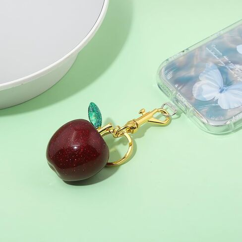 Fruit Bag Charm Keychain - Gold Key Chain, Cute Purse Handbags Accessories - Beautiful Gift for Women in Saudi Arabia
