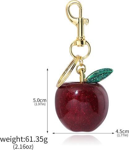 Fruit Bag Charm Keychain - Gold Key Chain, Cute Purse Handbags Accessories - Beautiful Gift for Women in Saudi Arabia