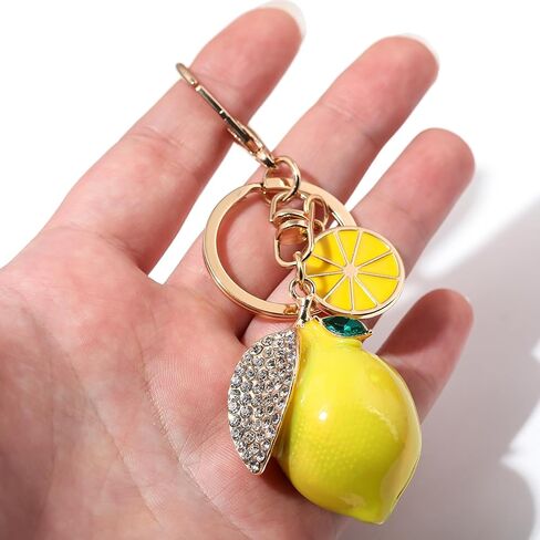 Fruit Bag Charm Keychain - Gold Key Chain, Cute Purse Handbags Accessories - Beautiful Gift for Women in Saudi Arabia