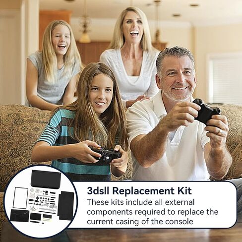 Full Housing Case, Cover Shell Repair Parts Complete Fix Replacement Kit for 3DS XL(black) in Saudi Arabia