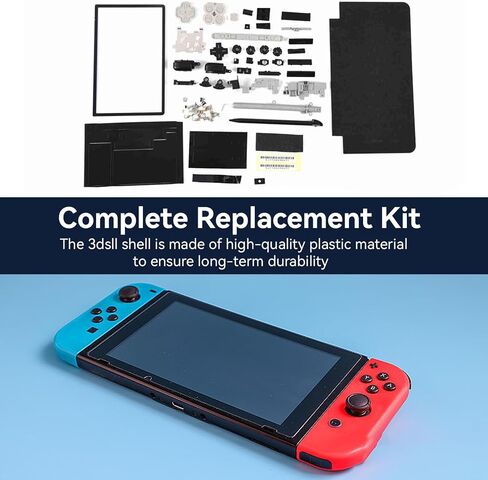 Full Housing Case, Cover Shell Repair Parts Complete Fix Replacement Kit for 3DS XL(black) in Saudi Arabia
