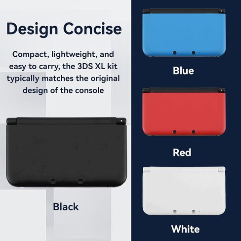 Full Housing Case, Cover Shell Repair Parts Complete Fix Replacement Kit for 3DS XL(black) in Saudi Arabia