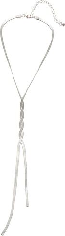 Twisted Snake Bone Chain Y Necklace for Women Vintage Adjustable Herringbone Long Tassel Choker Minimalist Snake Link Metal Necklace Wedding Jewelry in Kuwait