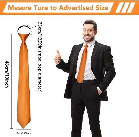 Mantieqingway Zipper Ries للرجال ألوان صلبة مسبقة ما قبل التعديل روابط الساتان الساتان العنق لمدرسة حفلات الزفاف in Kuwait