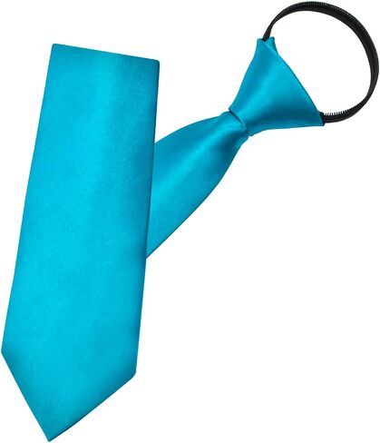 Mantieqingway Zipper Ries للرجال ألوان صلبة مسبقة ما قبل التعديل روابط الساتان الساتان العنق لمدرسة حفلات الزفاف in Kuwait
