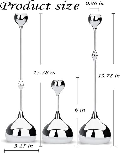 Modern Candle Holders Set of 3 - LHQOO Taper Candle Holders for Table Decor, Elegant Minimalist Design, Perfect for Weddings, Parties, and Home Decor (Silver) in Saudi Arabia