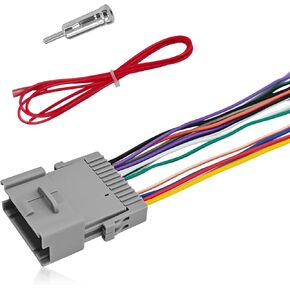 3PCS Aftermarket Radio Wiring Harness Adapter Kit, 24Pin Radio Stereo Audio Modified Pigtail Connector Plug, Compatible with Chevrolet Chrysler Hummer Buick Suzuki Install CD Player Receiver